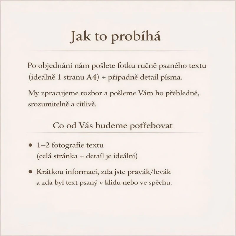 GRAFOLOGICKÝ rozbor písma –Hloubkový pohled do vaší osobnosti a duše